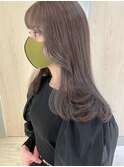 /オリーブカラー/ベージュカラー/セミロング/顔周りカット