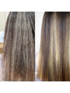 アンフィユヌキャトル(AnFye une Qatll) 【ビビリ矯正】でつやっつやの艶髪ストレートヘア♪