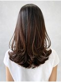 レイヤーカット_チェリーブラウンフェミニンロング_ba405051