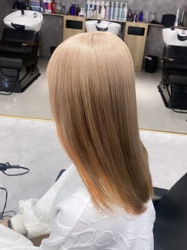 リル 溝の口(LiL) ミルクティー×オレンジ/溝の口/ブリーチ/ダブルカラー