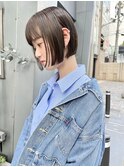 NUDE 黒髪ミニボブ タッセルボブ 前下がりボブ 切りっぱなしボブ