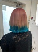 【末安】くすみピンク×アクアブルー
