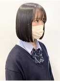【松戸　石山】ぷつっと顎ラインミニボブ黒髪ボブ前髪あり
