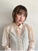 ミルクティーベージュぷつっとボブケアブリーチ 梅田