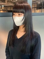 アルバム 銀座(ALBUM GINZA)&nbsp;グレージュカラーアッシュブラック美髪レイヤーロング_ba489841