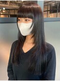 グレージュカラーアッシュブラック美髪レイヤーロング_ba489841