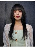 レイヤーカット　ロングウルフ