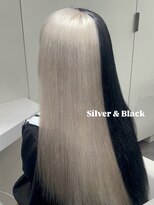 ベレーザ 渋谷(BELEZA)&nbsp;14408ブリーチ＆ダブルカラーツートンカラー黒髪シルバーグレー