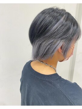 ネイロ 北千住(NeiRo) メンズハイライトフェザーパーマラウンドマッシュセンターパート