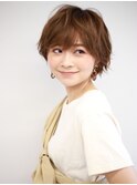 30代40代◎春カラーくびれショートボブ×艶髪美人暗めカラー