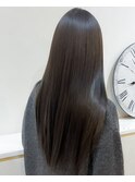 オリーブカラー濃いめカラーダークトーン髪質改善艶髪
