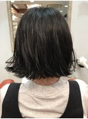 切りっぱなしワンレンボブくせ毛風パーマ【PARS内山祐志】