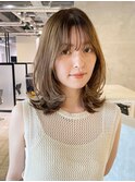レイヤーカット_外ハネボブセクションカラー_39312