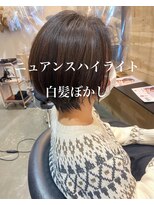 ドルセプラタ(Dulce plata)&nbsp;ニュアンスハイライト白髪ぼかしブラウンショートナチュラル