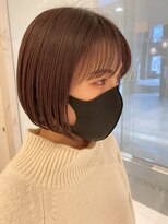 エン(en,)&nbsp;ぱつっとボブ/シースルーバング/グレージュ