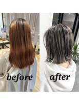 パプスドコワフュール 甲子園口店(Pap's de coiffeur)&nbsp;切りっぱなしコントラストハイライト