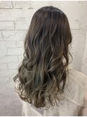 姫カットシアーカラーダークアッシュグレージュケアブリーチ所沢