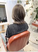 グレージュカラー 透明感カラー オリーブベージュ ダブルカラー