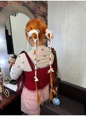 個性派三つ編みヘアアレンジ★結婚式 二次会 お呼ばれ ドレス