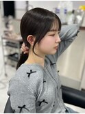13747黒髪くびれヘア髪質改善レイヤーカット韓国ポニーテール