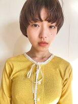こなれマッシュ/マッシュショート/前髪/マロンベージュ