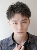爽やか刈り上げアップバング