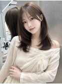 ワンホンレイヤー×ダークブルー[デジタルパーマ/ボブ/韓国]