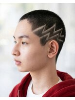 エクラート メン 仙台(ECLART men.)&nbsp;稲妻のラインアート×バズカット｜個性際立つメンズショートヘア