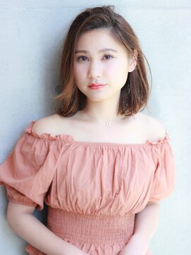 メロリッチ(MELLORICH) グレージュカラーくせ毛風カールモテ髪ミディ【MELLORICH 熊本】