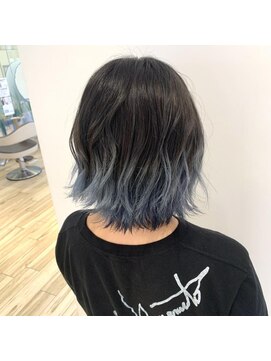 ネオヘアー 京成曳舟店(NEO Hair) ダークネイビー×アイスブルージュ【すそブリーチ】