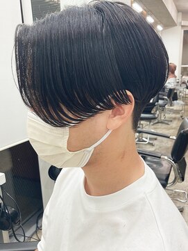 バイフィフス 原宿/表参道(by fifth) 前下がりセンターパート/ニュアンスパーマ/メンズ大人ヘア