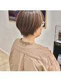 大人ショートボブ小顔透明感シースルーバングショートハイライト