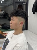 ツイストスパイラルサイドパートスキンフェード56