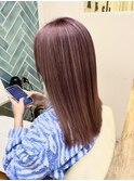 ピンクカラー ピンクパープル 髪質改善トリートメント