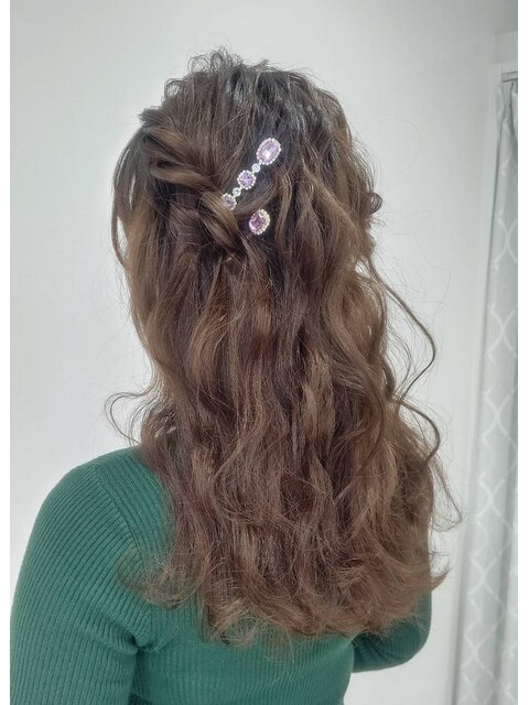 おろしアレンジのヘアセット