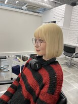 リアン バイ キートス(Lien by kiitos)&nbsp;抜きっぱなし/ブロンド/ハイトーン/ダブルカラー/ボブ/透明感