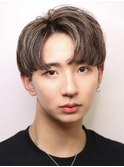韓国ヘアカルマパーマコンマバングセンターパート黒髪ウルフ