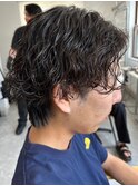 波巻きパーマメンズパーマメンズヘアツーブロックツイストパーマ