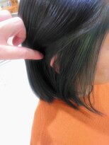 アメイジングヘアー 中沢店(AMAZING HAIR)&nbsp;ターコイズヤリングカラー/インナーカラー/ミディアムボブ/小顔