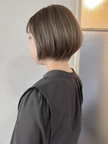 丸みショートボブ/大人ショートボブ/透明感カラー/グレージュ