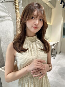 ロンドメリア 天神大名店(Lond Melia) ★丸型逆三角ホワイトグレージュデジタルパーマチェリーブラウン