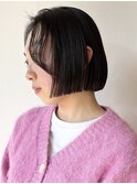 【モリオ松戸　石山】黒髪ナチュラルミニボブフェイスレイヤー