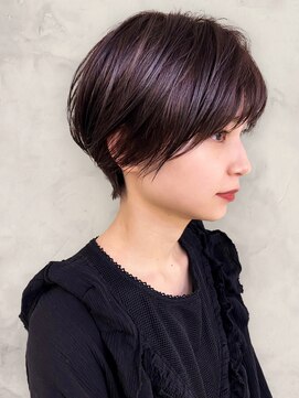 ミッゾ(MIZZO) 20代30代大人可愛いダークブラウンくびれボブ耳掛けショート