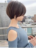 柏グランマッシュショートデザイン暗めカラーハイライトショート