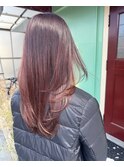 ピンクベージュ3.18揺れるレイヤースタイル