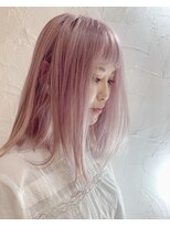 クリコ ヘアーデザイン(CLICQUOT hair design) ホワイトピンク×ミディ