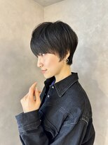 ハルキ ミナト ジャパン オオサカ(HARUKI MINATO japan OSAKA)&nbsp;小顔ストレートショート黒髪グレージュダークアッシュモード