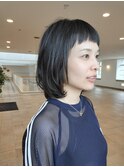 ワイドバングのボブ/ショートカット/ショートヘア/30代/40代