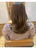 くびれヘア/ミディアム/レイヤー/ベージュ/透明感/20代30代40代