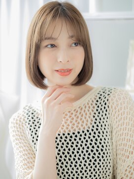 カバーヘア 上尾西口店(COVER HAIR) 小顔シースルーバング切りっぱなしボブディh4上尾20代30代40代